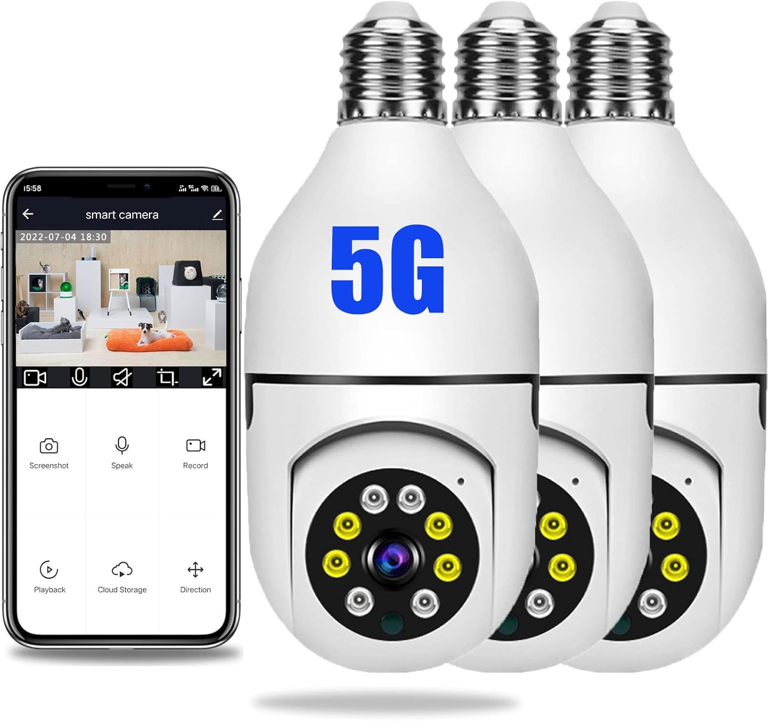 Lightbulb Security Camera Outdoor 2.4GHz & 5GHz Wireless