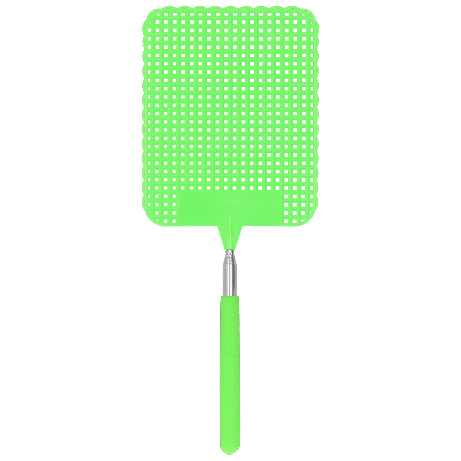 Pilipane Fly Swatter,Durable Flexible Telescopic Bug and Fly Swatter,Fly Swatter Heavy Duty,Plastic Fly Swatter with Stainless Steel Rod,Flyswatter Swatter,for Indoor Outdoor Classroom Office(Green)