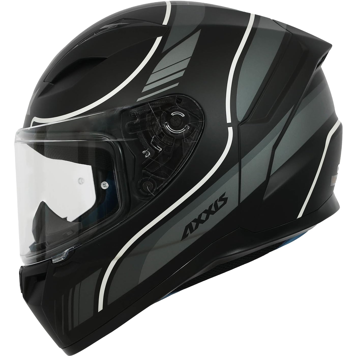 AXXIS Segment Neyva Full Face Helmet | ISI & DOT Certified | High-Strength Polycarbonate Shell | Anti-Scratch Visor | Multi-Vent Airflow | Quick Release Buckle