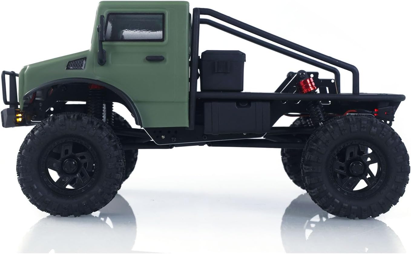 CR18P V3 THunter 1/18 RC Climbing Car 2.4G Wireless Control 4WD Rock Crawler Car Brushless Motor ESC RTR LED Lights Hobby Grade Model for Adult(Matte Green)