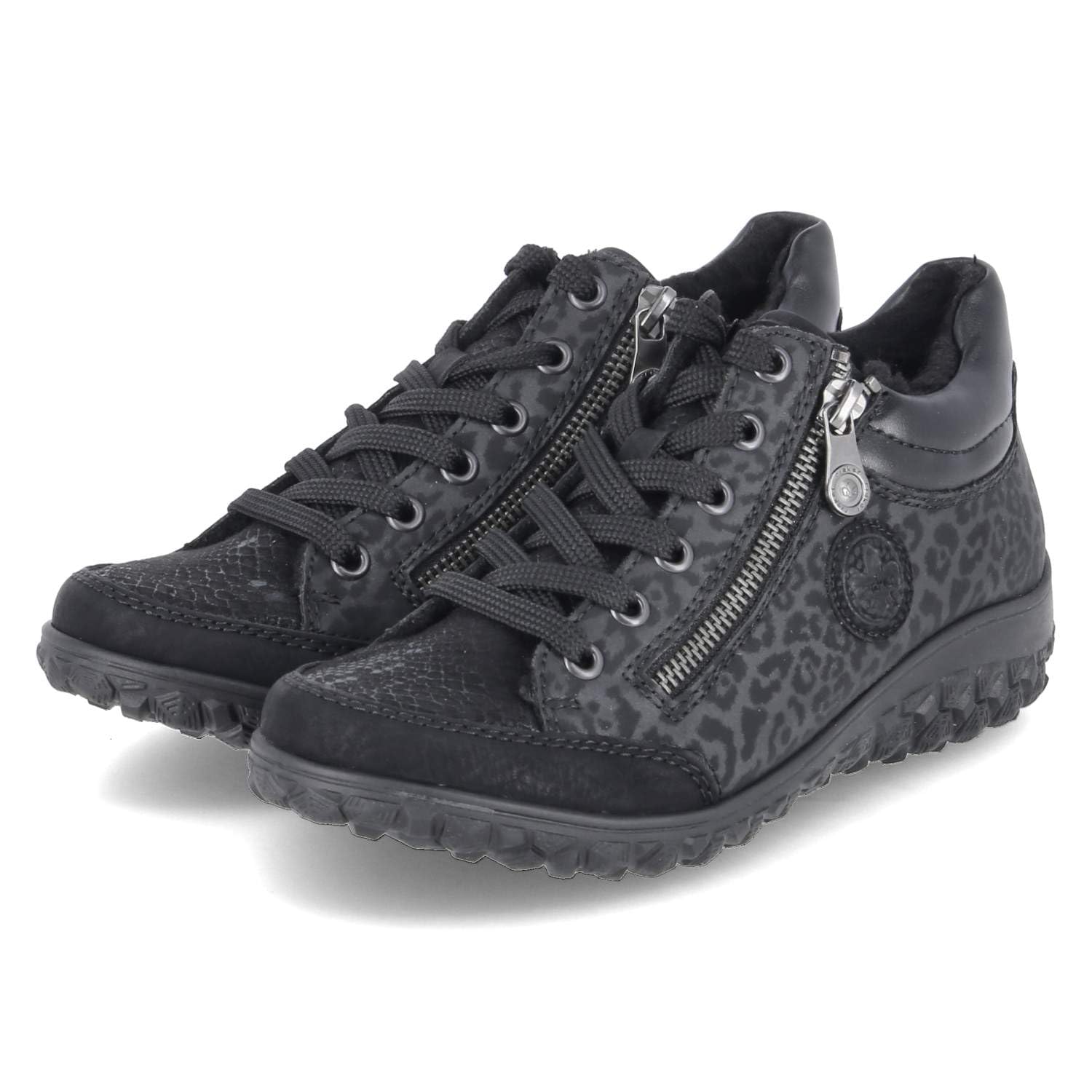 Rieker 59500-00 Women's Lace-Up Boots Synthetic Black Combination, Black 00, 6.5 UK
