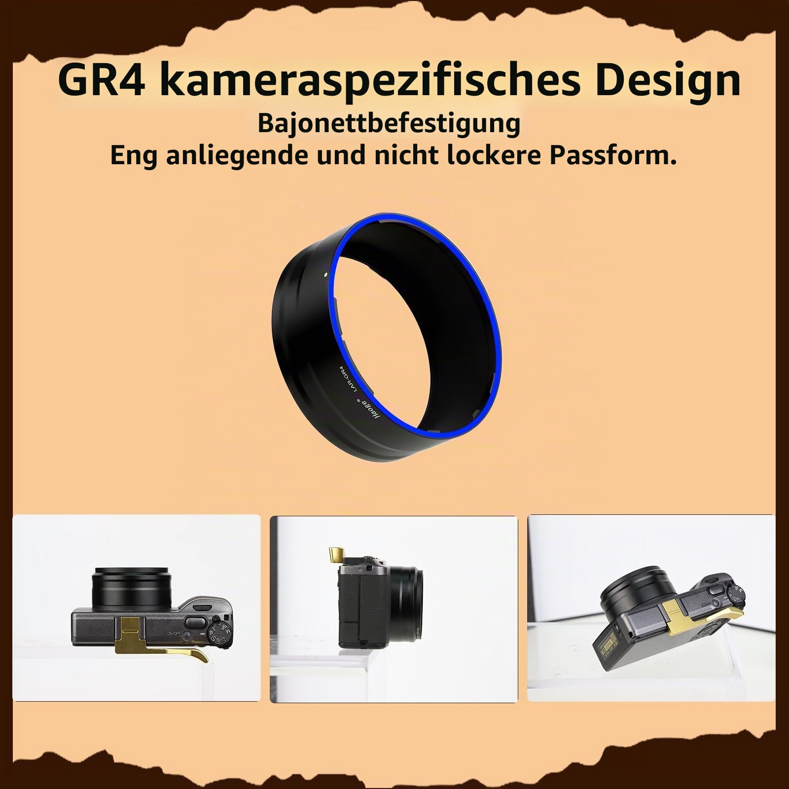 Haoge 49 mm UV-Filter-Adapterring für RICOH GR IV gr4 Digitalkameraobjektiv für GT-2 GW4 Weitwinkelobjektiv ersetzt GA-3, LAR-GR4
