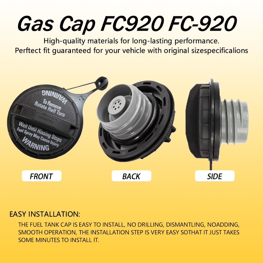 Tapa de combustible OEM #FC920 compatible con Ford 1987-1997 F-150 F-250 Super Duty, 1999-2005 F-350 F-450 F-550 Super Duty, 1989-1996 E-150 E-250 Econoline, 1989-1996 -1998. E-350 Econoline, 1991