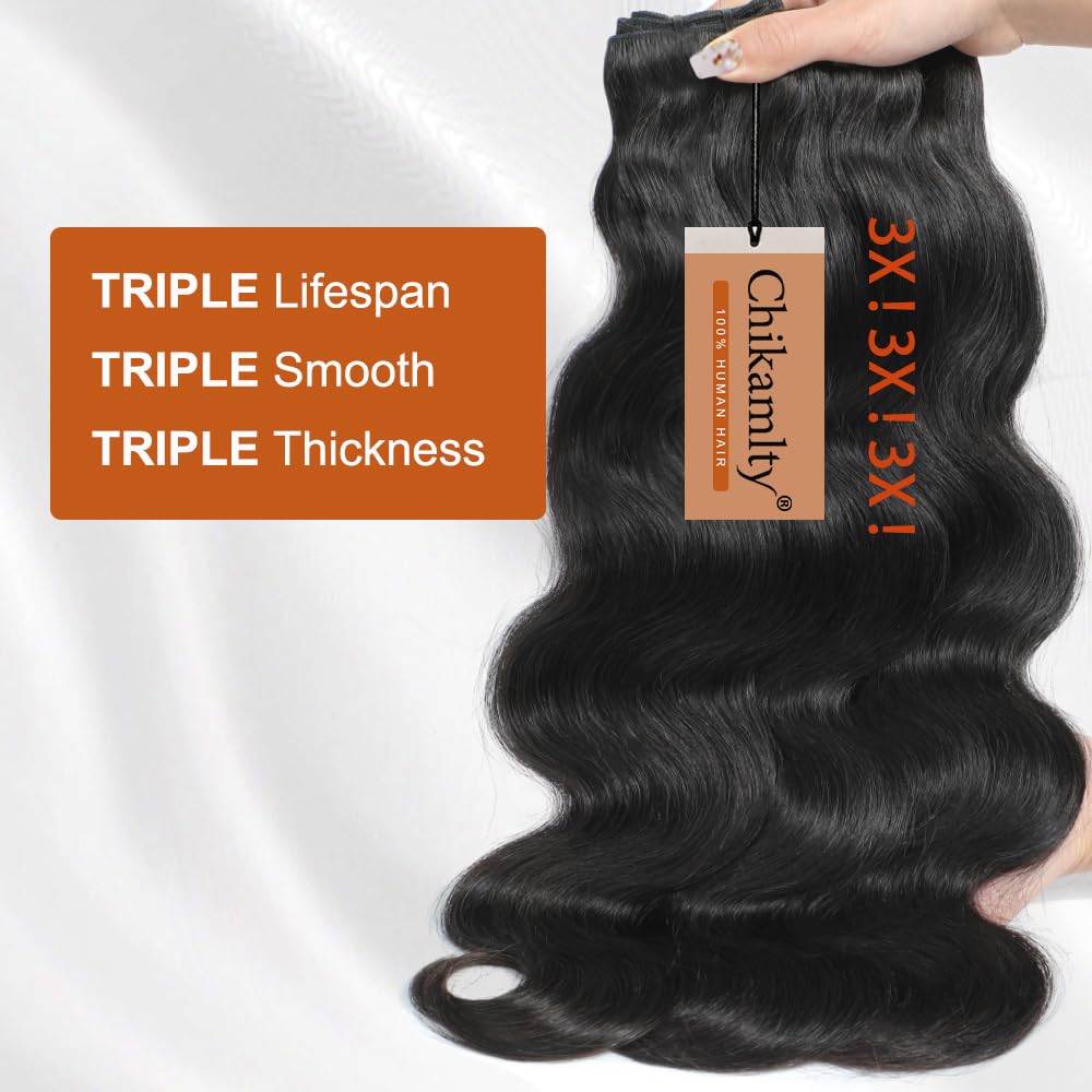 Amazon.com : Raw Bundles Human Hair Body Wave Bundles, 16  display picture 1