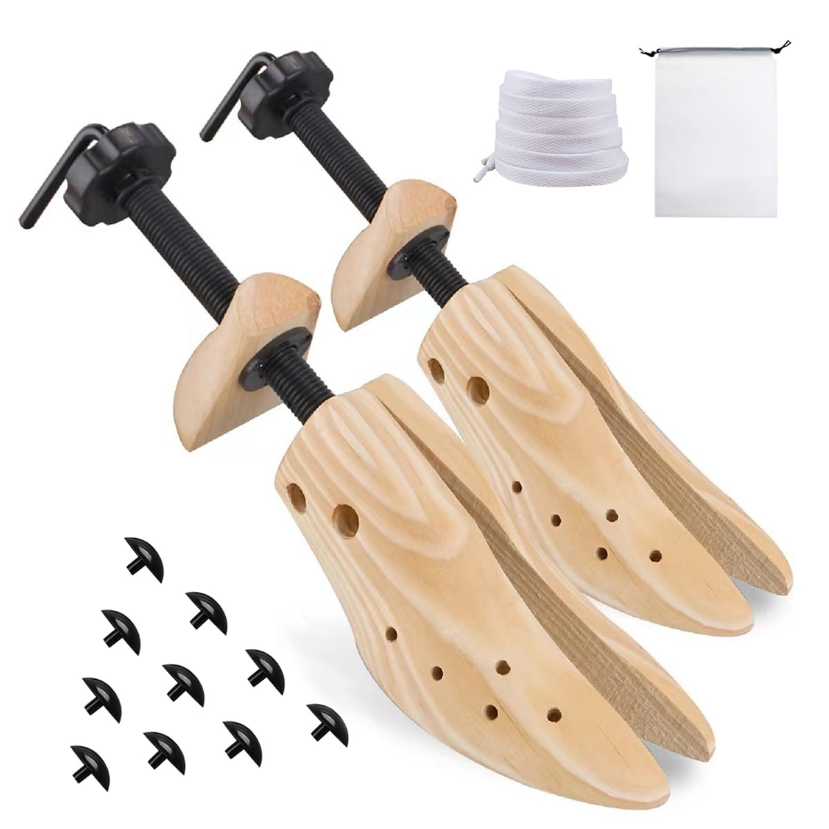 Shoe Stretcher,Pair of Wooden Shoe Stretcher for Women and Men Adjustable in Length and Width.
