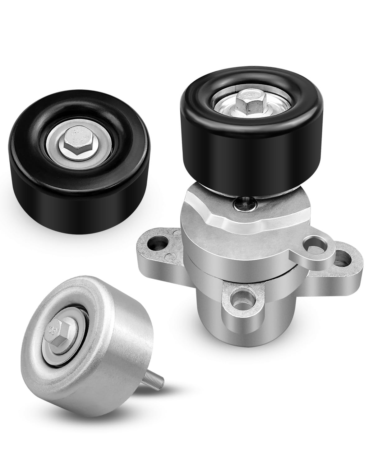 Replace 39155 Drive Belt Tensioner 36357 & 36356 Idler Pulley Fit for Nissan Maxima Murano 2009-2014 Altima 2007-2012 Quest 2011-2012 3.5L V6 Only, Belt Tensioner Upper Lower Idler Pully Kit