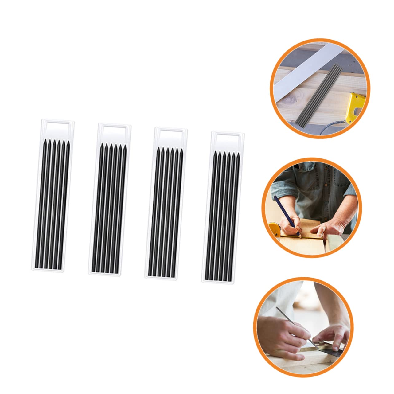 Tofficu 72piezas Recarga De Lápiz Carpintero Para Profundo Lápices De Grafito Negros Para Trabajos De Carpintería y Construcción
