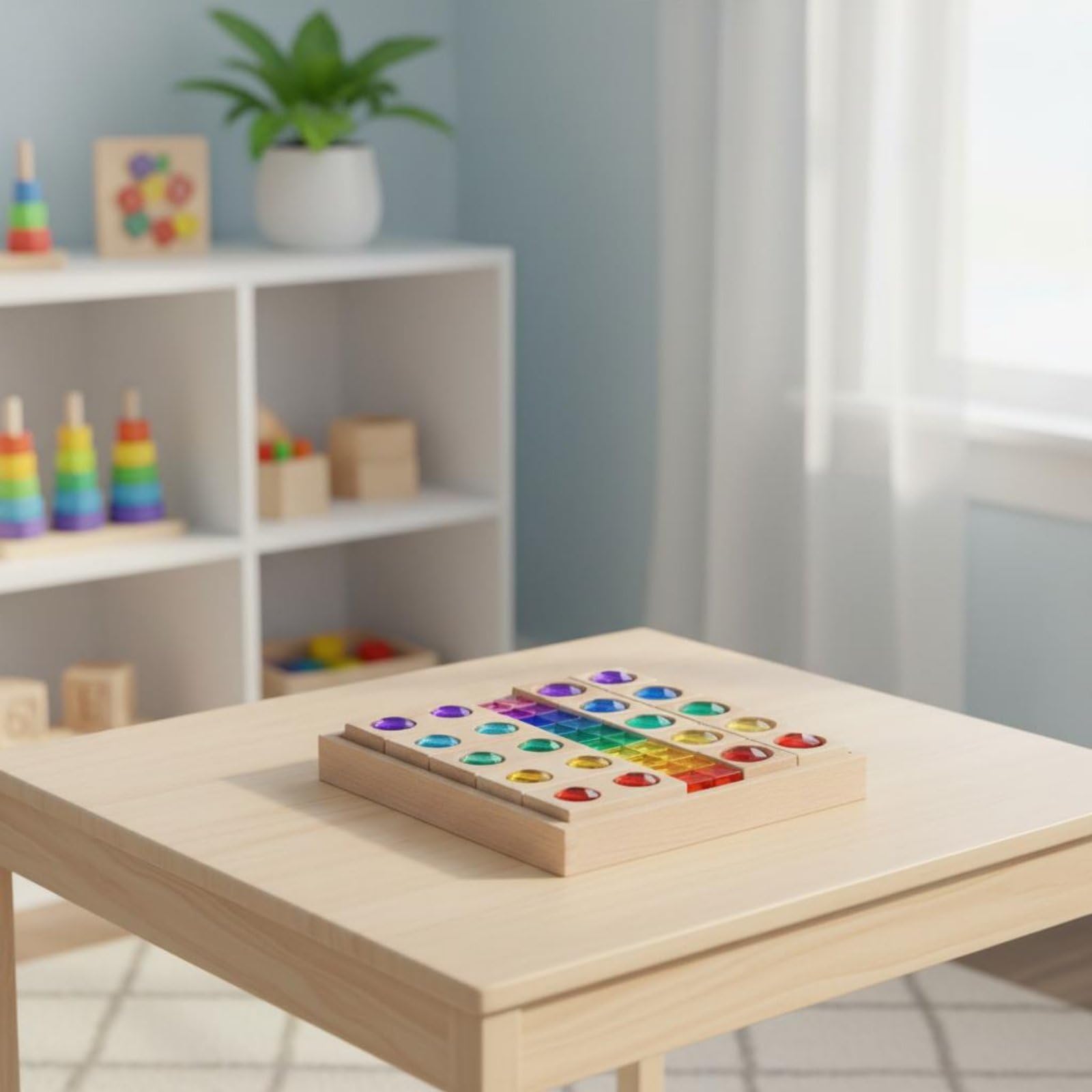 harayaa Bloques Acrílicos Pieza Creativa Bloques Didácticos Bloques Sensoriales Bloques para Mesa de Luz Fomenta Razonamiento Lógico Adecuado para Aprendizaje Lúdico y