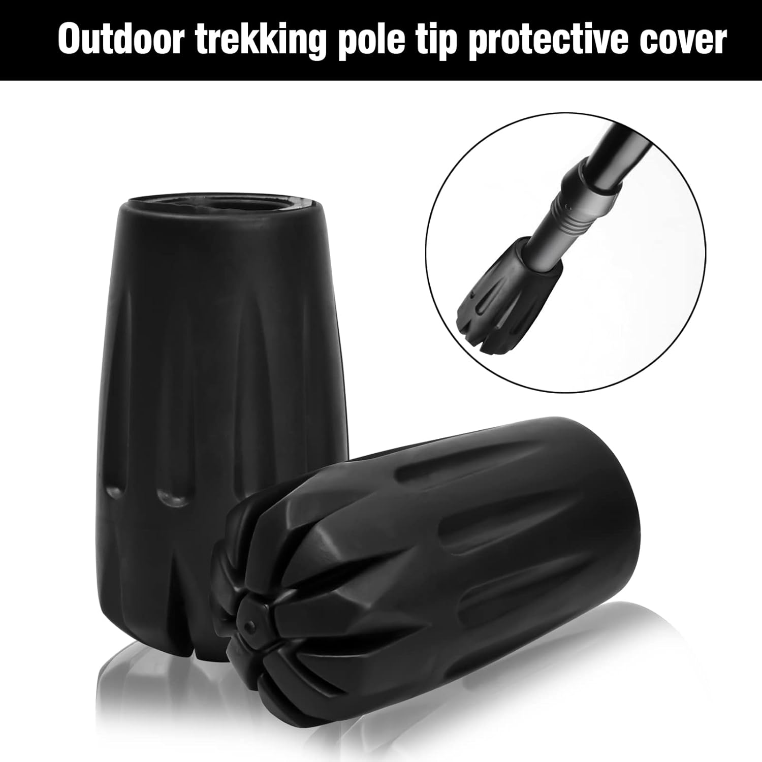 Walking Stick Caps 8 Pack Walking Pole Rubber Tips, Trekking Pole Tip