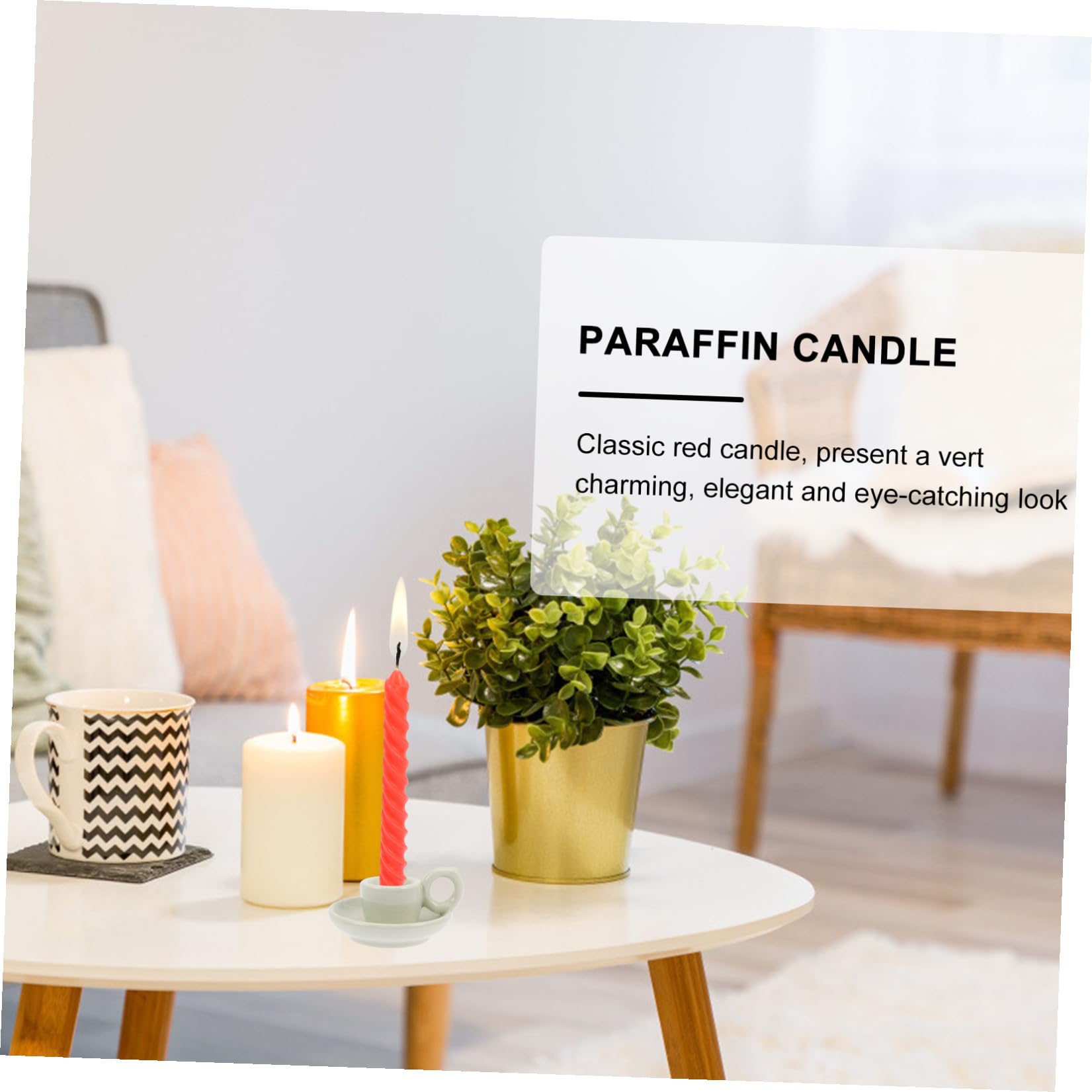 Vaguelly 12 Velas Largas de Parafina Rojas Espesas para Decoración de Bodas y Cenas Románticas, Fáciles de Usar y Crean Ambiente Cálido