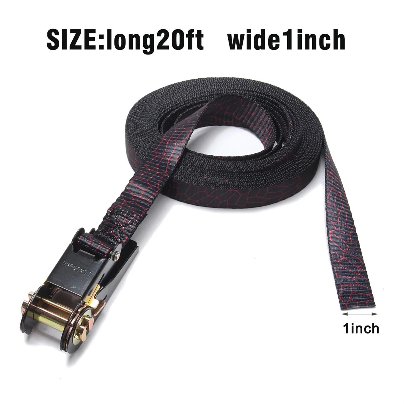 4PCS Auto Corda di Tensione Cinghie A Cricchetto Ancoraggio 5/6Mx25mm Borsa Dei Bagagli Carico Cinghia Fibbia in metallo forte Cintura A(5mX25mm)