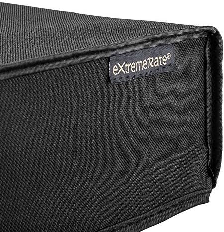 eXtremeRate Black Horizontal Dust Cover for Xbox One Console Custom Designed Double Layer Soft Neat Lining Waterproof Dustproof Precision Cut Easy Access Cable Port