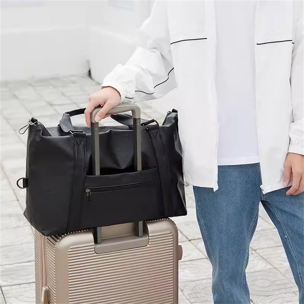 Borsa Sportiva Borsa da Palestra in Pelle PU con Bagaglio a Mano per Uomo e Donna(50x20x32cm)