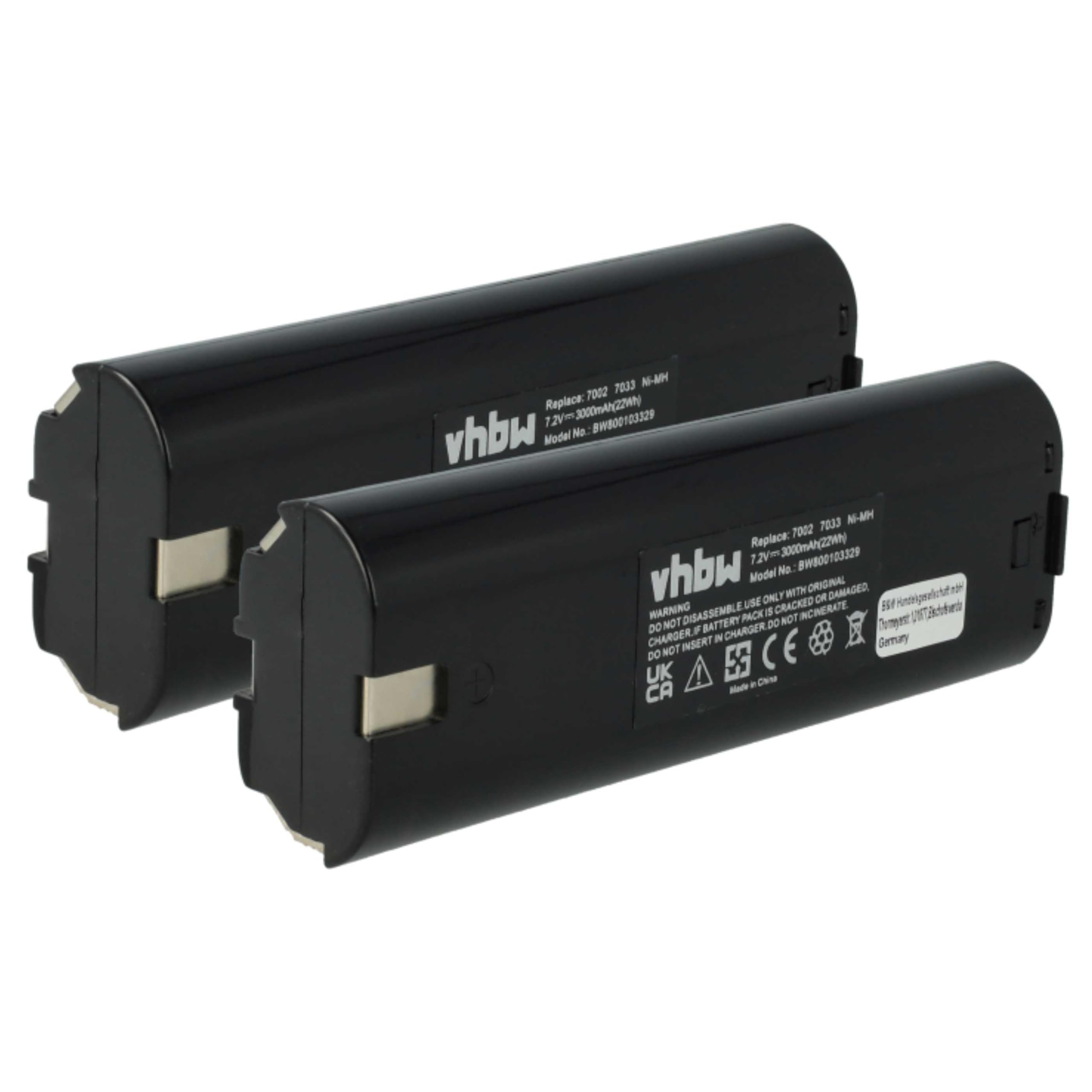 vhbw 2 x Ni-MH akumulator 3000 mAh (7,2 V) do narzędzi Makita 6075DW, 6172D, 6172DW, 6710D, 6710DW jak Einhell 91011, Makita 191679-9, 192532-2, 192695-4.