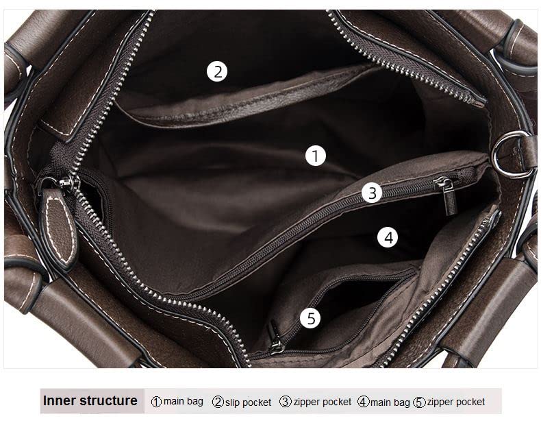 Bolso de cuero para mujer con asa y cierre miniatura 5