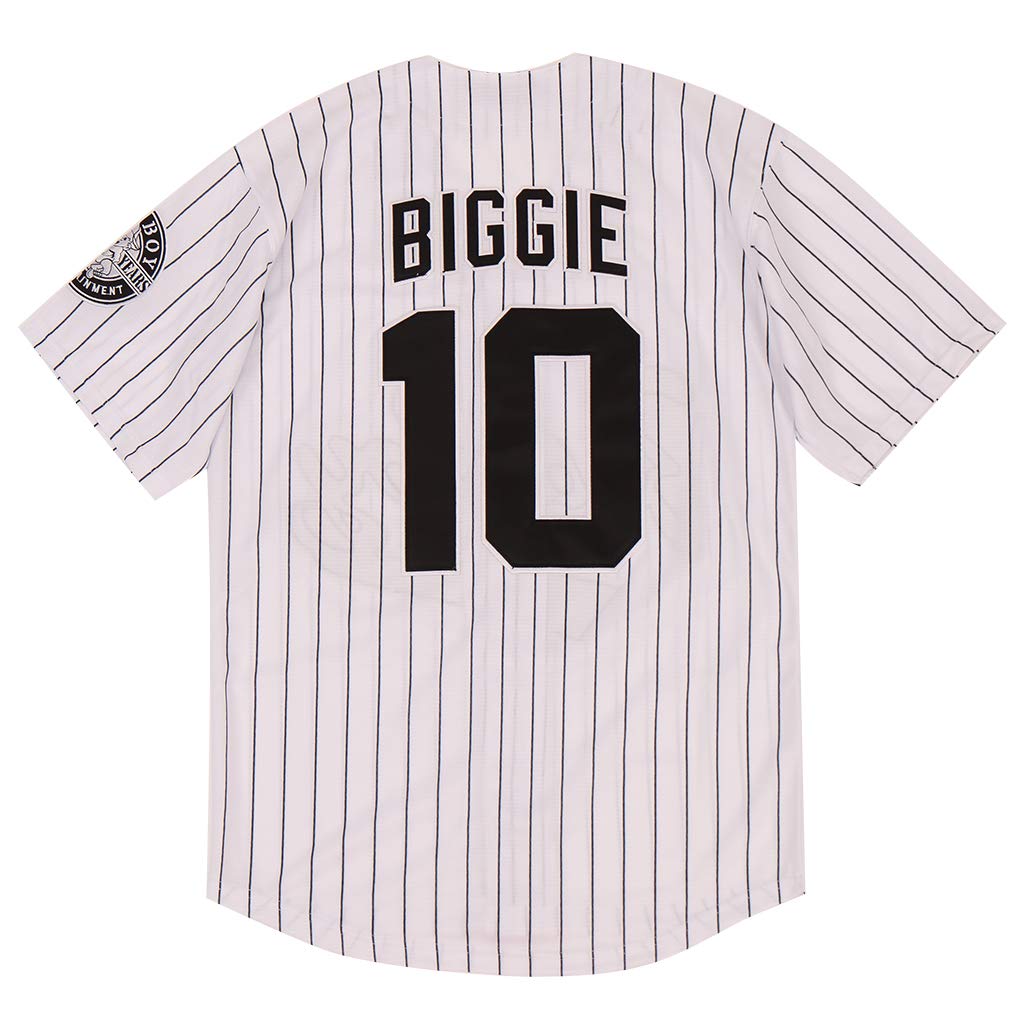 Buy Men's 10 Biggie Smalls Bad Boy 90S Hip Hop Short Sleeves Black White Notorious Baseball