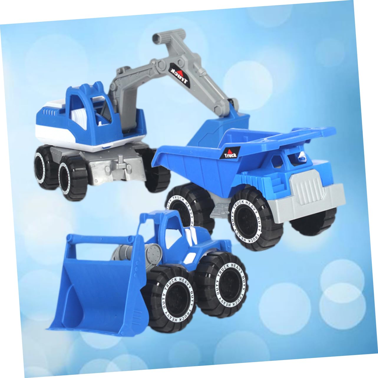 iplusmile Fiesta Verano Camión Excavadora de Juguete 3 Piezas Azul Plástico