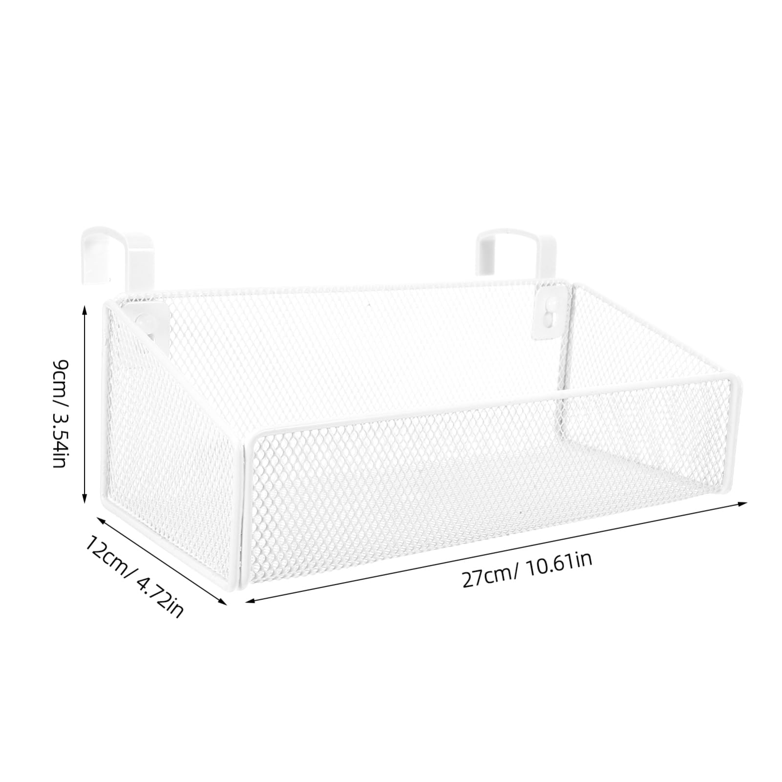 JUMPLAWN Bedside Hanging Storage Organizer Rack Metal Basket for Bunk Beds Collage Dorm and Office Use Multipurpose White Storage for Essentials Like Books and Phones