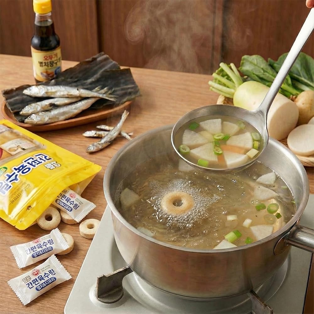 BENEPISYO Korean Anchovy & Seafood Broth Tablets – Quick Dissolving Ring Stock for Noodle Soup and Stew Base – Savory Vegetable Flavor – Individually Wrapped (15 Count, 2.12 oz) 요즘 간편 멸치 육수링 15개입 1개