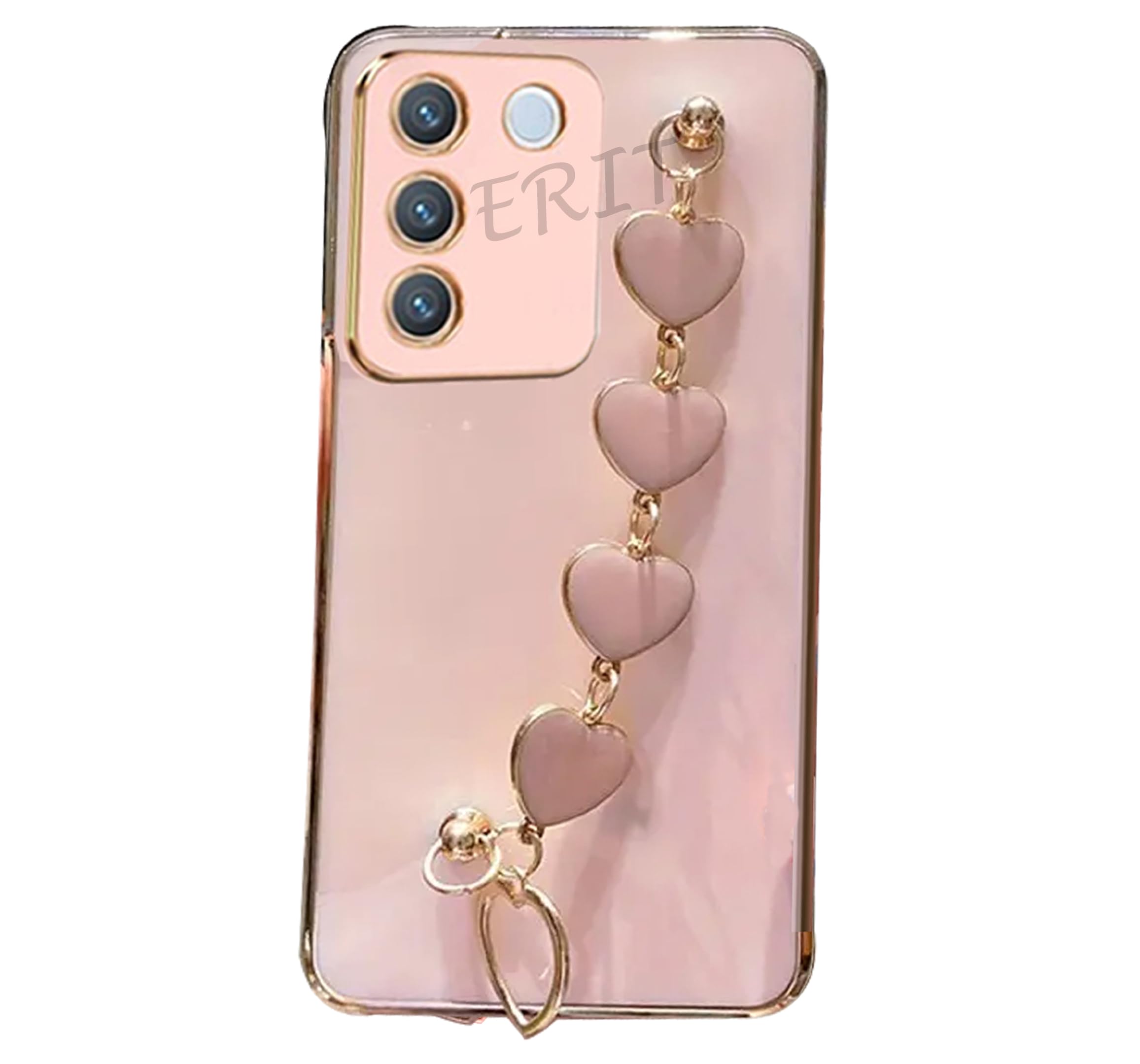 ERIT Vivo V27 5g Back Cover for Girls | Heart Shaped Metal Chain Blocks | Soft TPU | Case for Vivo V27 5g (Pink) (B0CFL786XM) Amazon Price History, Amazon Price Tracker