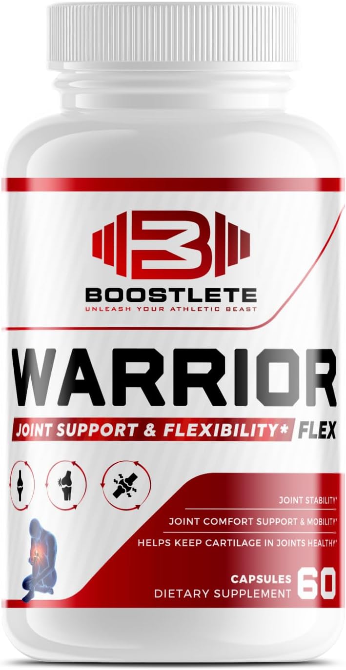 Warrior Flex Premium Joint Support Supplement – Glucosamine, Chondroitin, Turmeric & Boswellia – Promotes Joint Comfort, Flexibility & Mobility – Non-GMO, Gluten-Free, USA Made (60 Capsules)