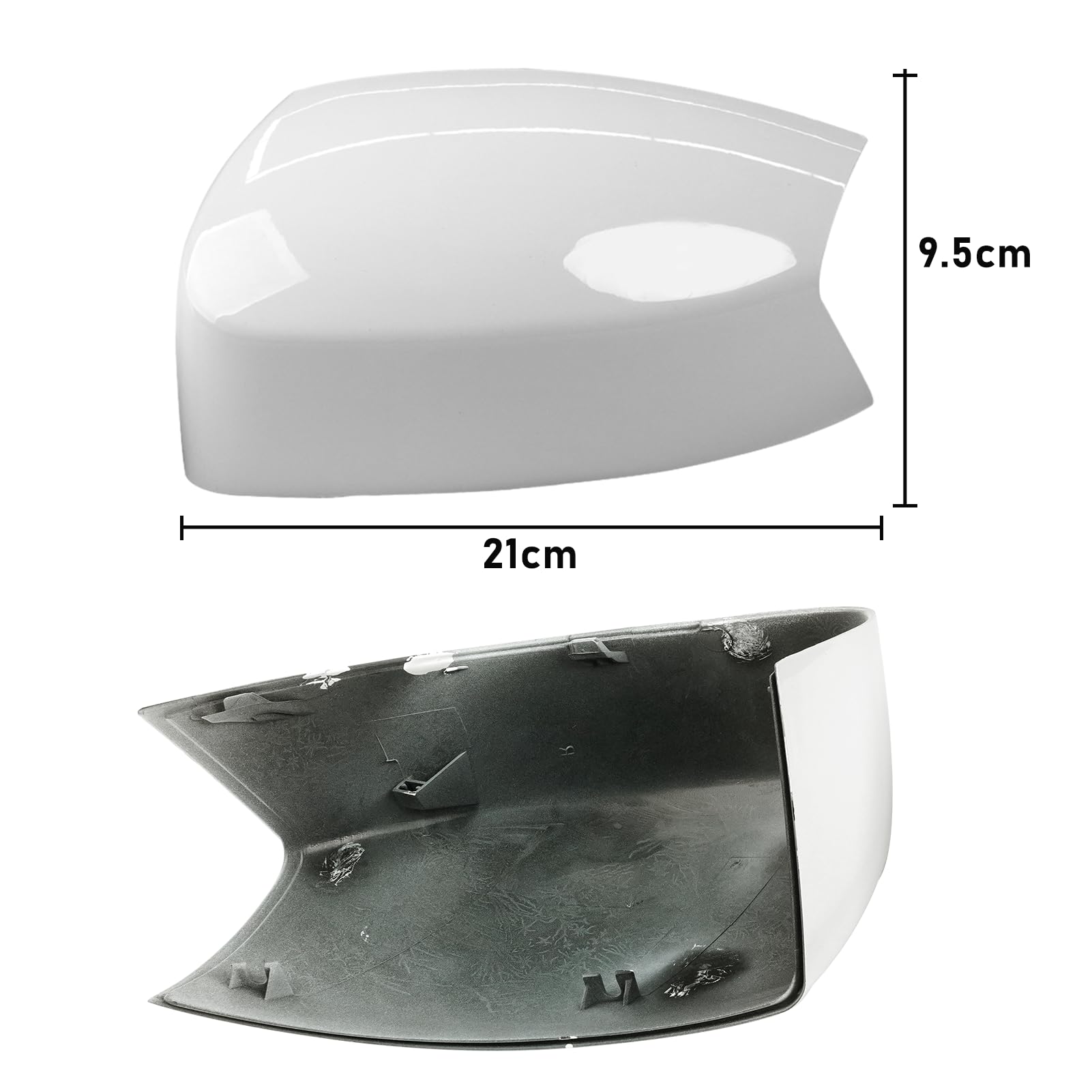 TTCR-II 2PCS Compatibile con Copri Specchietti Ford Kuga/S-Max/Galaxy/C-MAX | Calotte Specchietti per Kuga MK1 08-12,S-Max MK1/Galaxy MK2 06-14,C-MAX II 10-19 Sinistra+Destra Specchio Retrovisore-Bianco