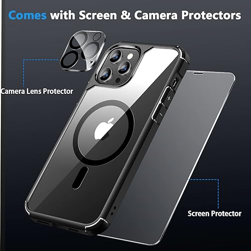 Miniatura 8 de Amizee Funda magnética compatible con iPhone 12 Pro Max compatible con MagSafe con protector de pantalla y protector de lente de cámara, parte