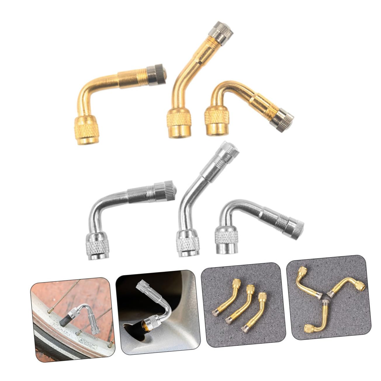 PartyKindom Lot De 5 Rallonges De Tige De Valve Universelles pour Valves De Pneu 6 Pièces X 5