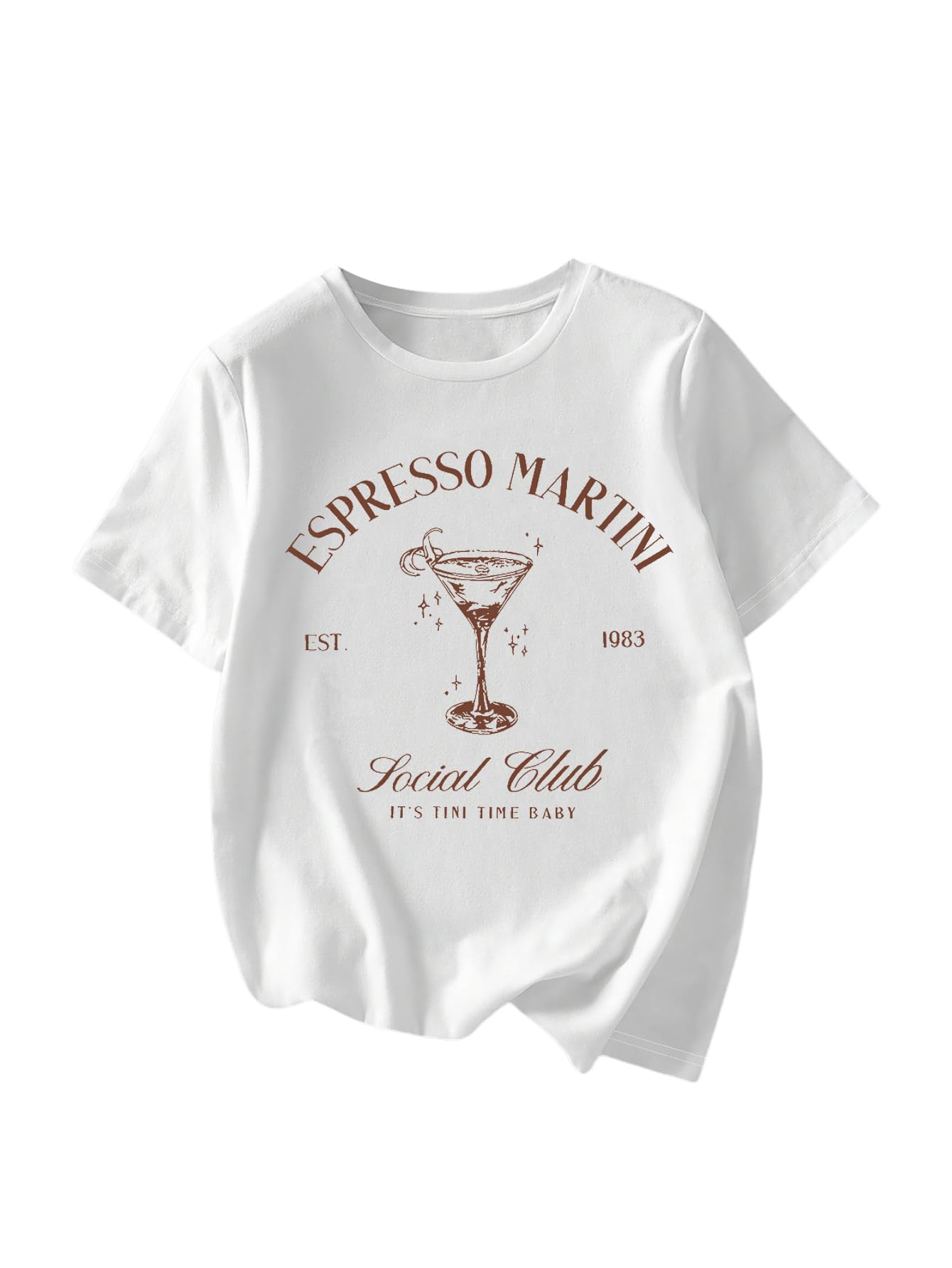 RoseSeek Women's Graphic Letter Tee Crew Neck Trendy Summer Vintage T Shirt
