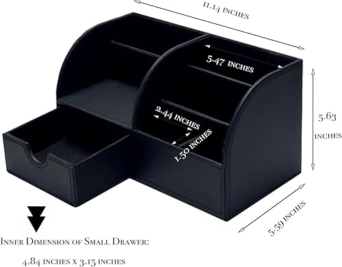 Miniatura 6 de UnionBasic - Organizador multifuncional de piel sintética para escritorio u oficina, para tarjetas de negocios, bolígrafos, lápices, teléfono