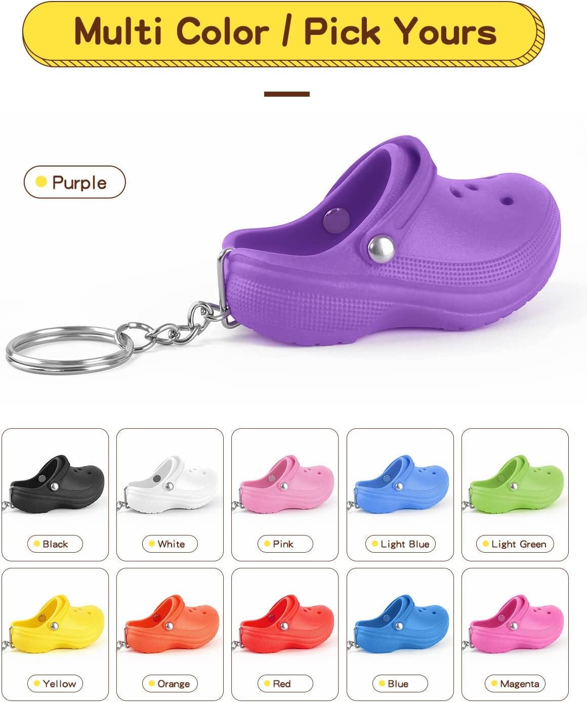 2pcs Cute Shoe Keychains for Women Men Kids Party Favors, Mini Birthday Gifts of Key Chains Car Handbag Backpack