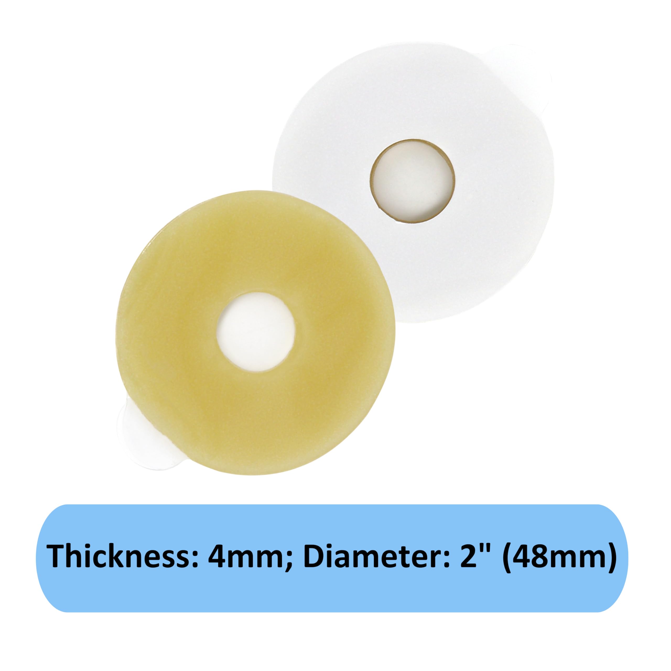 20 anillos de barrera moldeables para ostomía, 5 cm de diámetro, 4 mm de grosor, suministros de ostomía hidrocoloide médica, anillos de barrera sin fugas para bolsa de ostomía, bolsas de colostomía,