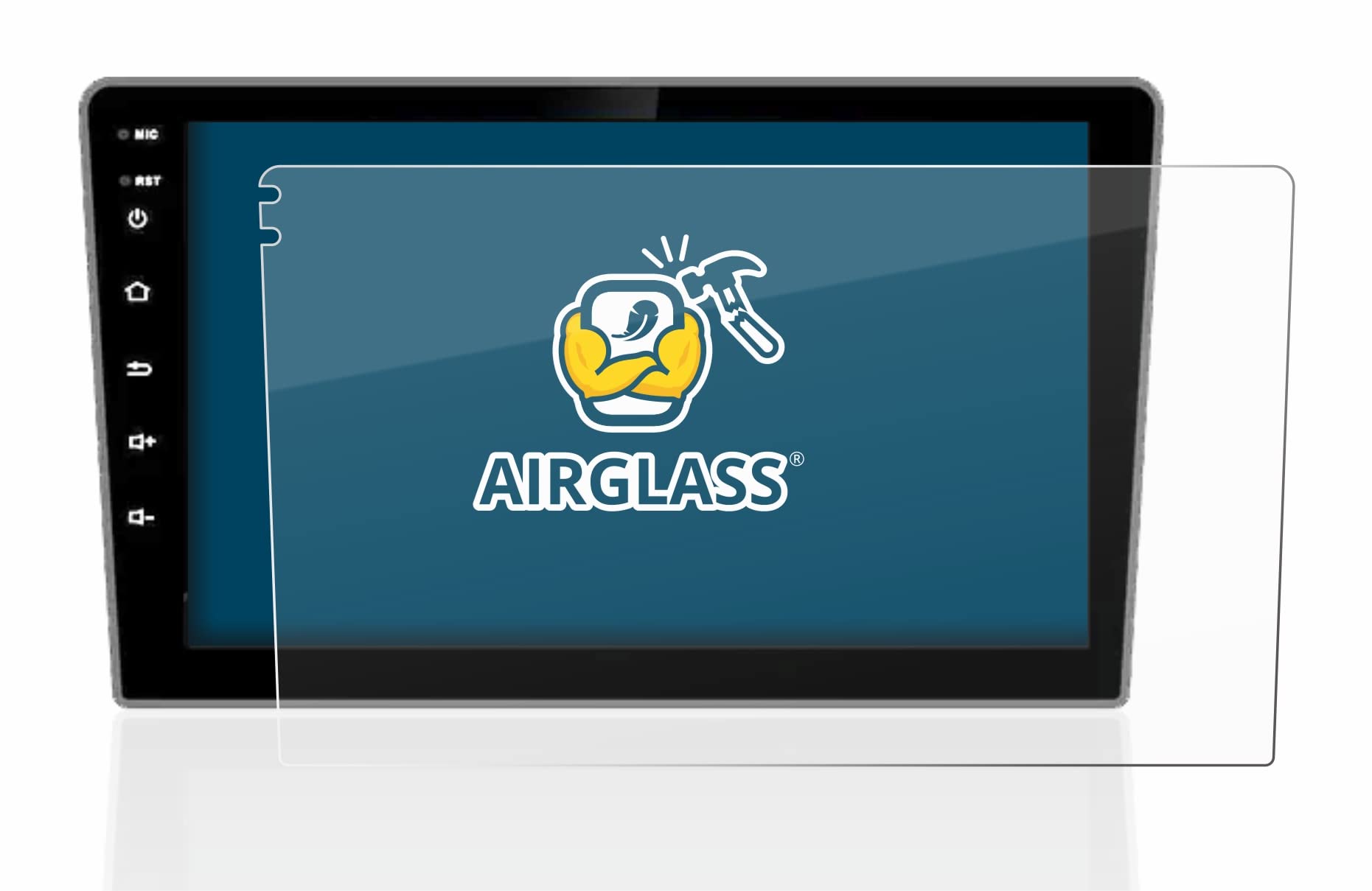 brotectGlass Screen Protector Film compatible with Isudar T72 10.1" - Glass-Foil 9H Protection [Scratch Resistant, High Clarity]