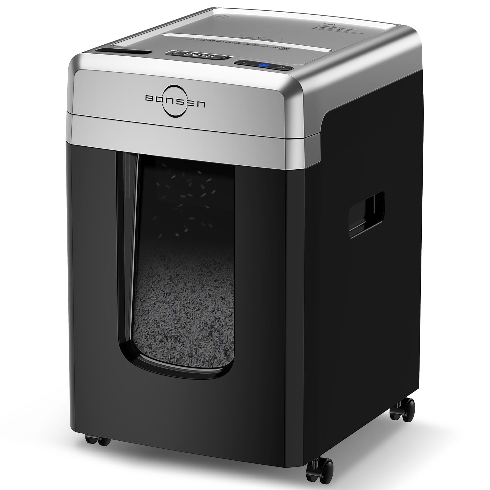 Photo 1 of BONSEN 300-Sheet Auto Feed Paper Shredder, P-5 High Security Heavy Duty Shredders for Office Use, 60 Minutes Non-Stop Micro Cut Shredding, 8.1-Gal Pullout Bin, 58dB Quiet Large Paper Shredder (S9221)