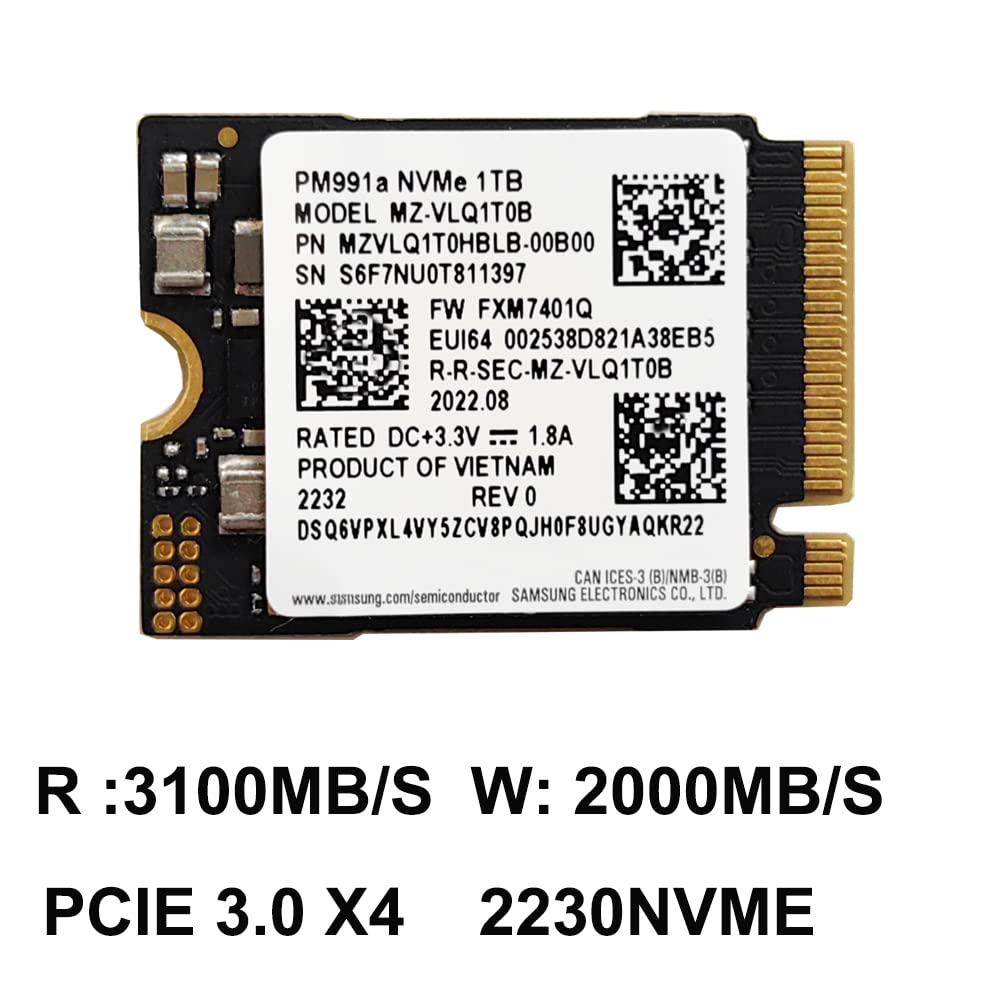 Amazon | 1TB 2230 SSD PCIe NVMe M.2 Gen 3 x 4 PM991A