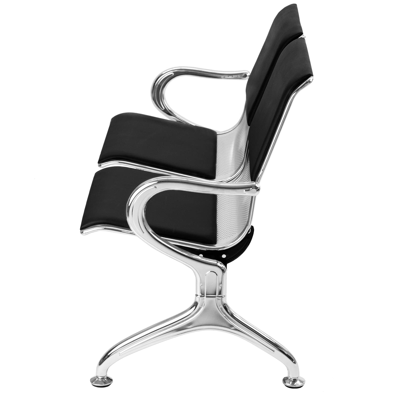 PrimeMatik - Chaises sur poutre pour salle d'attente avec 2 sièges ergonomique rembourrés