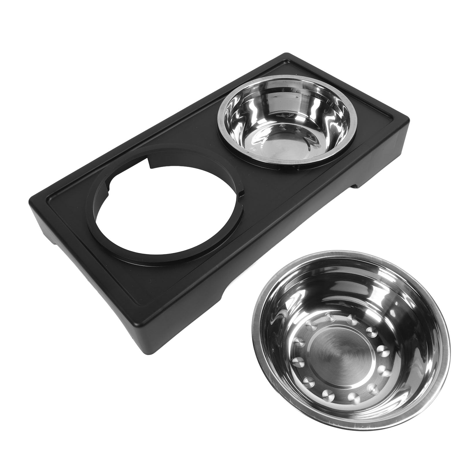 Ciotole Rialzate Regolabili per Cani e Gatti con Supporto in Acciaio Inox Altezza Variabile, Doppia Ciotola, Design Moderno per Pasti Comodi e Ordinati
