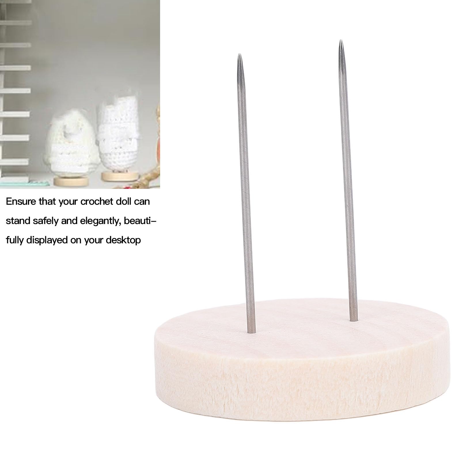 Doll Display Stand Set, 24-Piece Crochet Display Stand with 12 Single and 12 Double Needles - Image 3