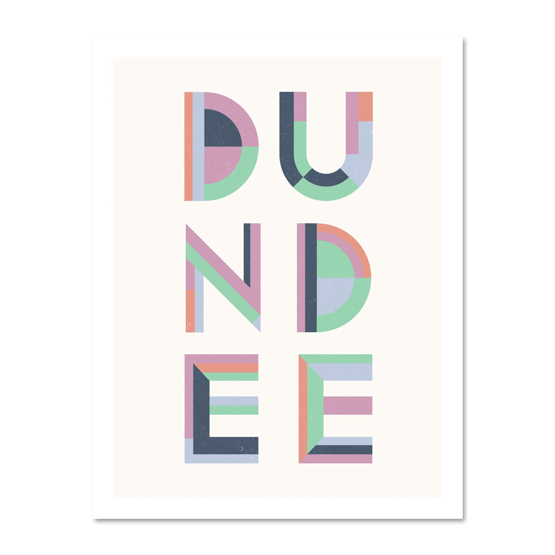 Wee Blue Coo Dundee Colourful Word Art 18x24 Large Framed Art Print Poster Wall Decor 18x24 inch