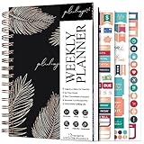 PLANBERRY Weekly Planner – Undated Life Organizer & Budget Planner – Time Management, Goal Setting, To-Do List, Work-Life Balance & Habit Tracker – 6.1″ x 8.1″ (Onyx Black)
