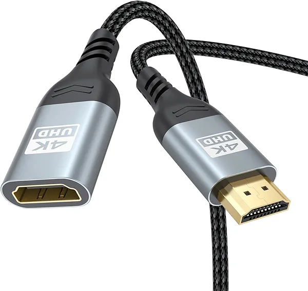 ZeniKon 4K HDMI Extender Cable 3FT HDMI Extension, High Speed HDMI Male to Female Adapter Supports ARC, HDR, 3D, HDCP 2.2 Compatible with Fire TV Stick, Roku Devices, PS5, Xbox, HDTV, Laptop