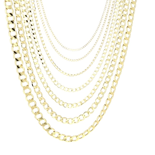 Nuragold 14k Real Yellow Gold Cuban Curb Link 5.5mm Chain Necklace