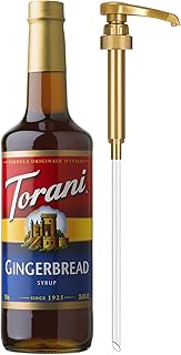 Torani Coffee Syrup, Gingerbread Flavoring for Drinks, Pump Included, 25...