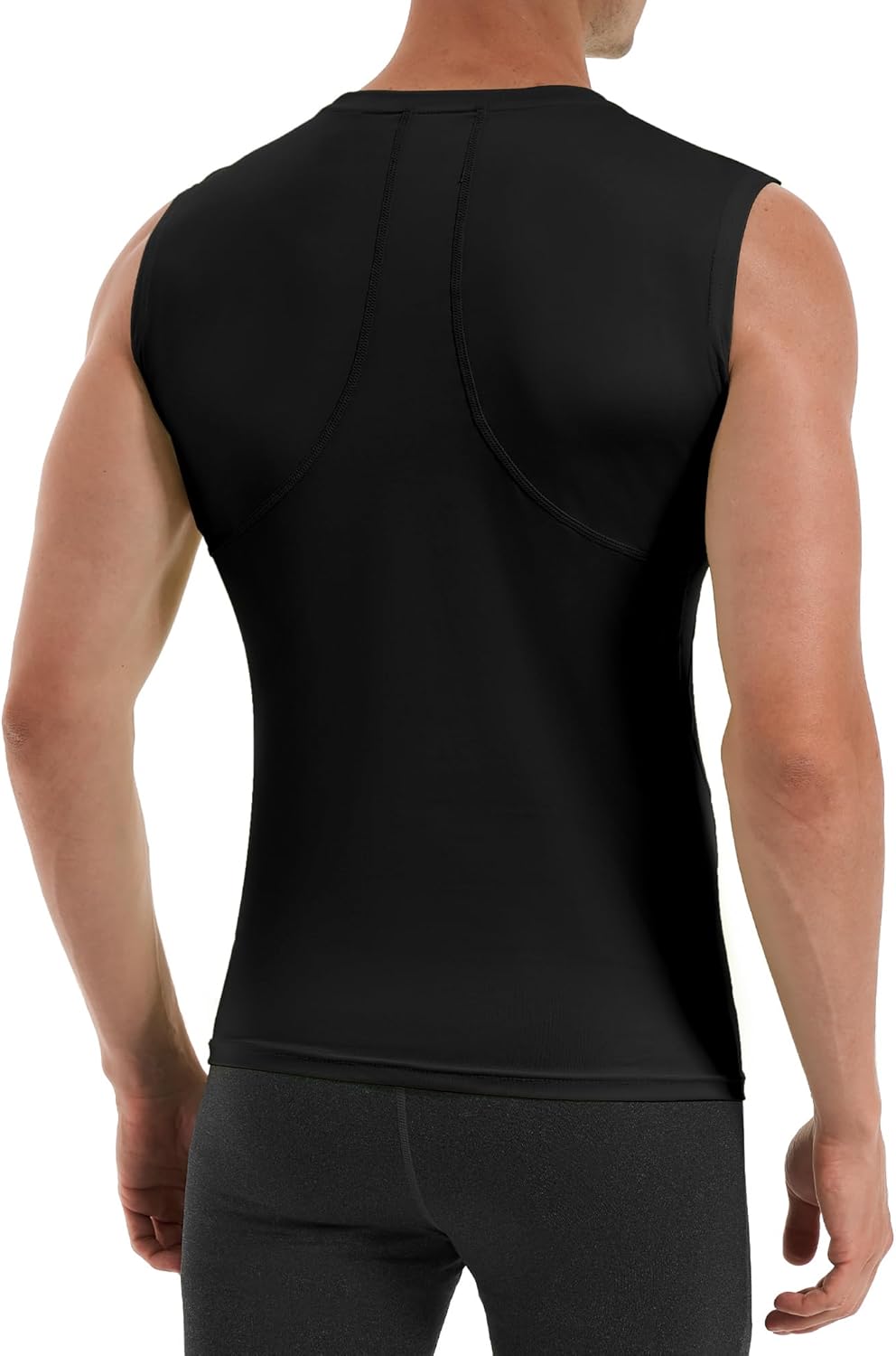 Runhit 2 Pack Men's Compression Shirts Sleeveless Workout Athletic Tank Top Sports Base Layer Undershirt - Image 3