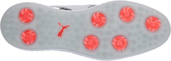 The PUMA Men's Ignite Pwradapt Caged Golf Shoe is a stylish and innovative footwear option for golfers. Featuring a supportive and breathable mesh upper, this shoe offers maximum comfort and flexibility on the course. The Pwrframe technology provides stability and support during your swing, while the Ignite foam cushioning offers exceptional energy return, ensuring a comfortable and responsive feel with every step.