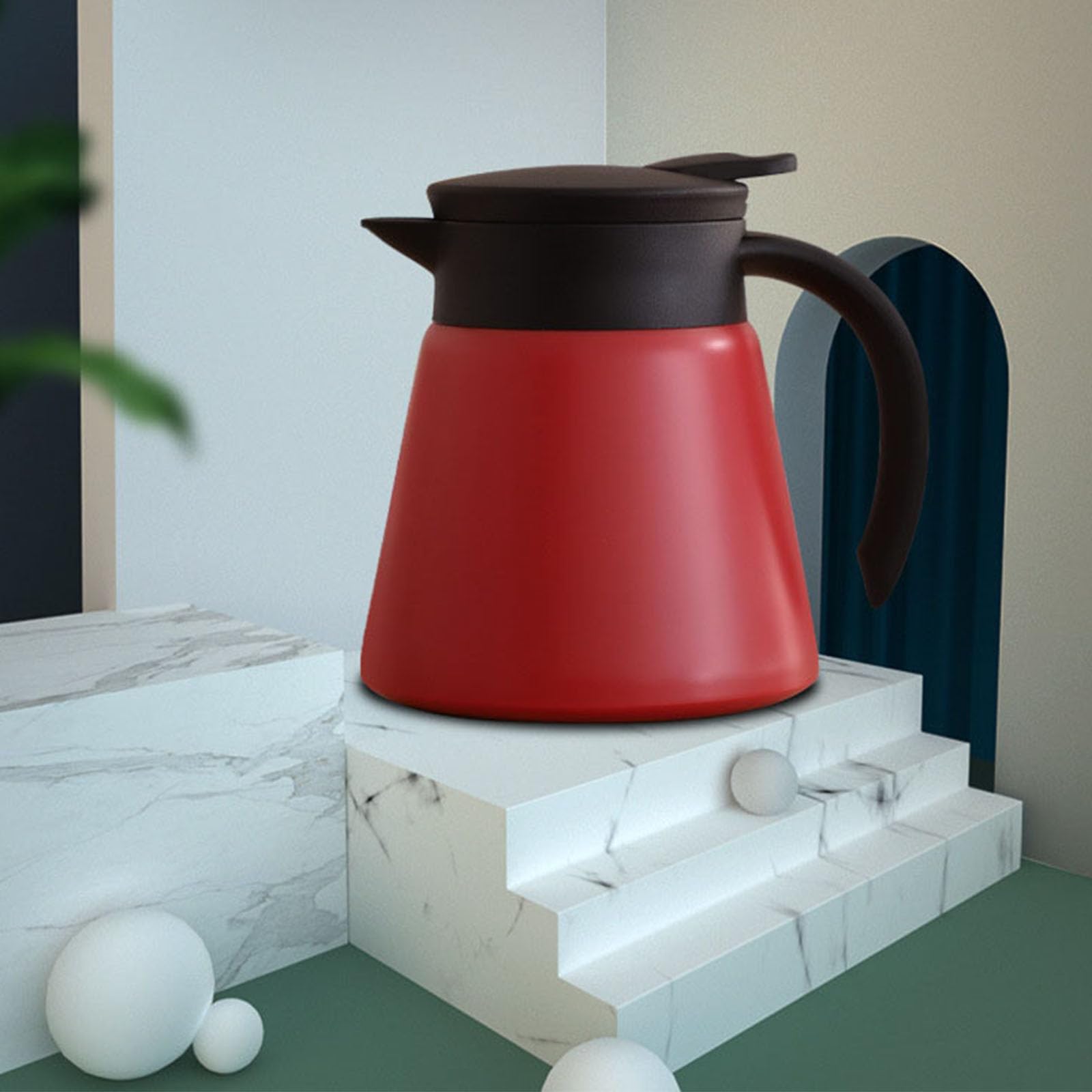 Brocca da caffè sottovuoto a doppia parete, 680 ml, in acciaio inox, dispenser termico per bevande, per caffè, tè, bevande calde, scaldino a pressatura, perfetto per casa e viaggi