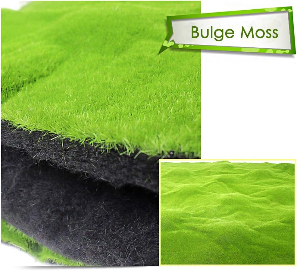 Home Cal Artificial Grass Mat, Moss Grass Turf for Indoor Decoration,37.8"x39.37", Bulge Moss