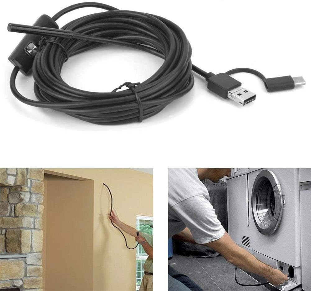 Endoscope Borescope 3 in 1 USB Inspection Camera 5.5mm Lens 6LED 5M Cable IP67 Y102