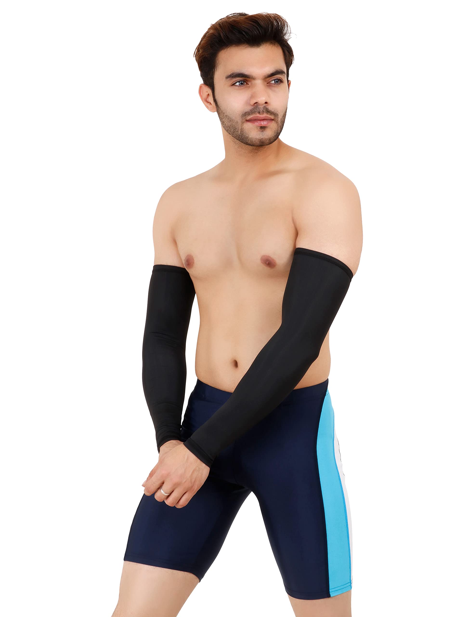 WMX Men and women Sun protection cotton arm sleeve Unisex summer, Winter arm protective Sports cricket, Football rider, Gym sleeves elbow Full cover-picture-33