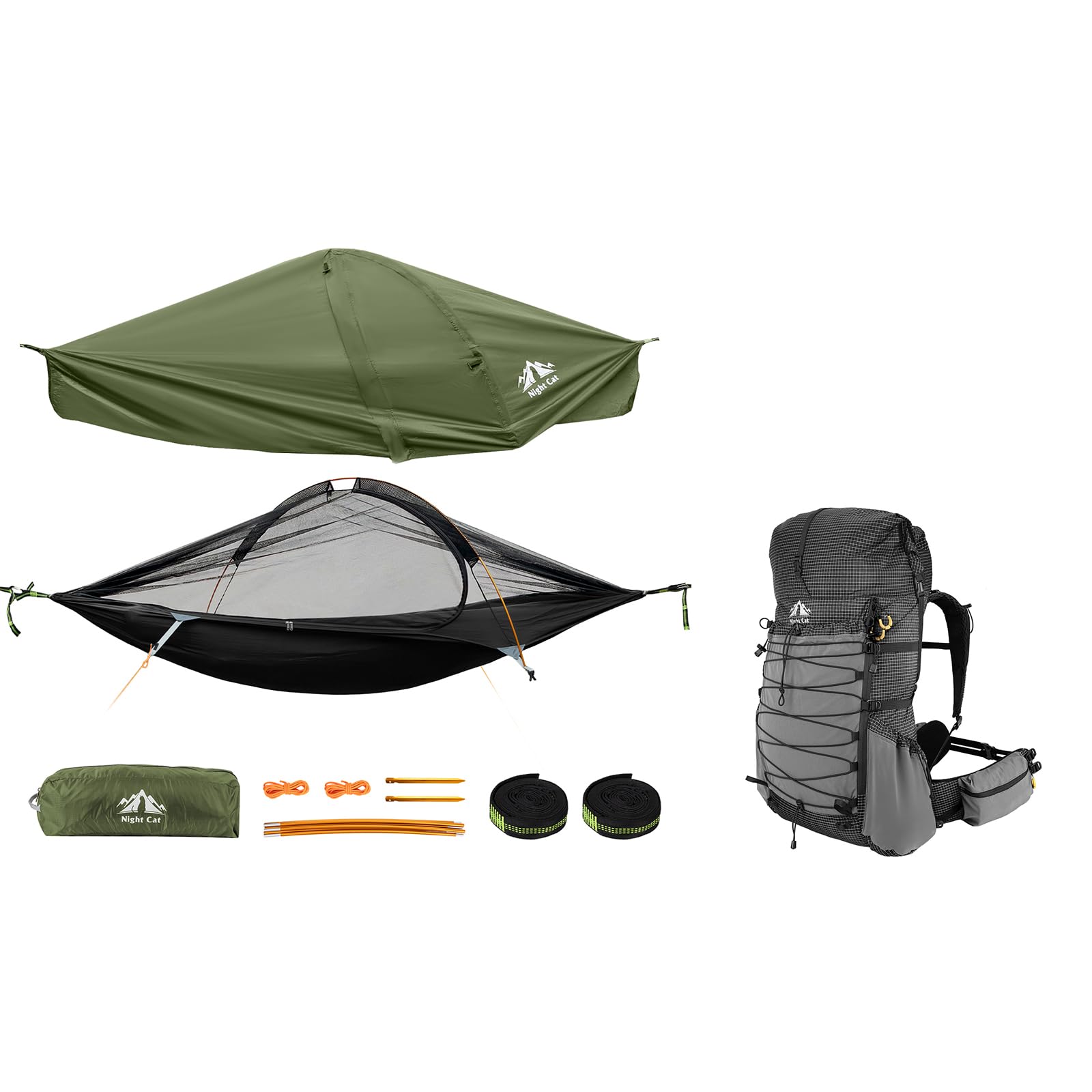 Night Cat Tenda Amaca Con Zanzariera Sospesa Impermeabile con Amaca Underquilt